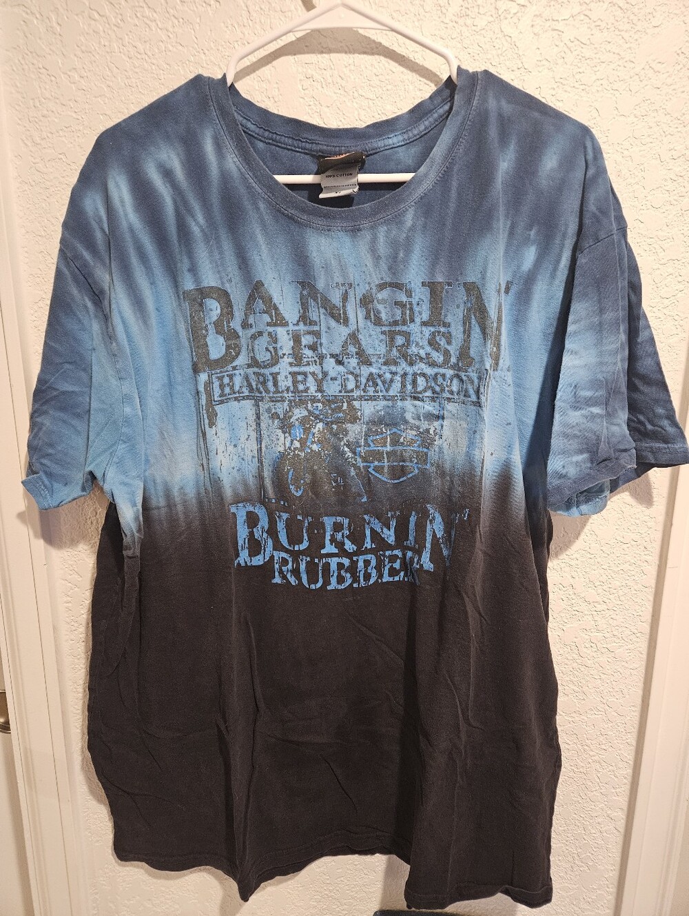 Harley-Davidson Blue to Black Dip-Dye 'Bangin' Gears' Tee